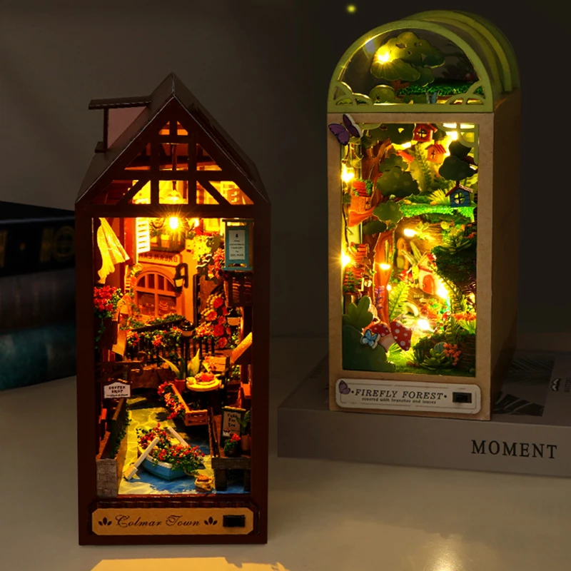 

DIY Wooden Dollhouse Forest House Model Book Nook Miniature with Furniture Building Kit Toys for Children Christmas Gift Casa