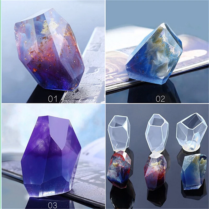 

3D New Cube Soap Mould Crystal Irregular Geometry Jewelry Mould Silicone Candle Decoration Craft Making DIY Mould
