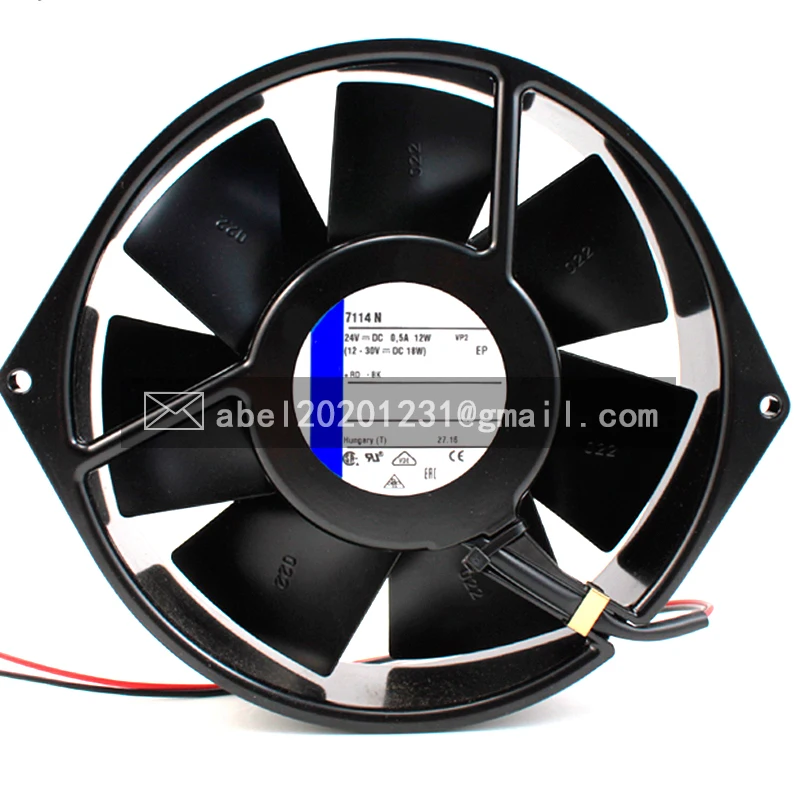 BRAND NEW TYP 7114N DC 24V 0.5A 12W HIGH TEMPERATURE RESISTANCE ORIGINAL COOLING FAN COOLER 15038 150*38MM