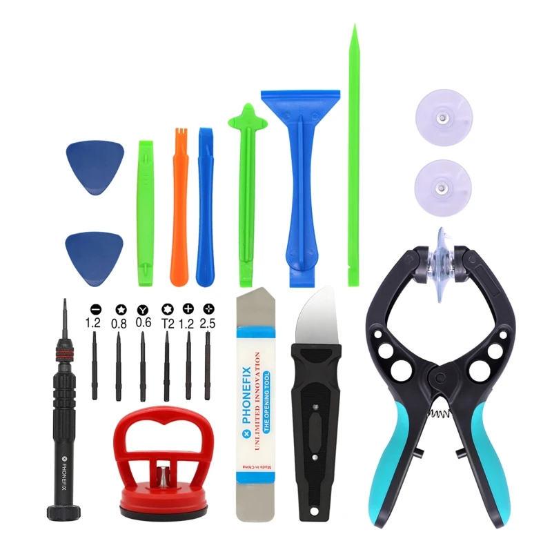 

13-Piece Opening Pry Tool Professional Phone Repair Kit w/ Spudger Sucker Opener Plier for Mobile Phones Plastic & Metal