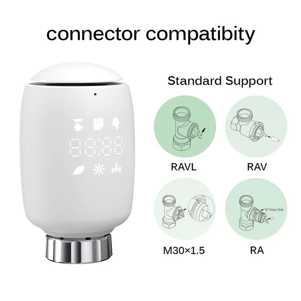 

Accessories Radiator Thermostat Pvc+DIE-CAST AL Smart Intelligent Controller Voice Control With App WiFi Heating