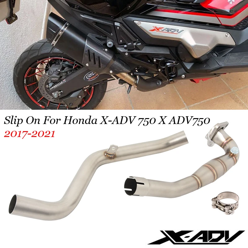 For Honda X-ADV 750 X ADV750 2017-2021 Exhaust Slip on Motorcycle Muffler Full Systems Motorcross Front Pipe Header