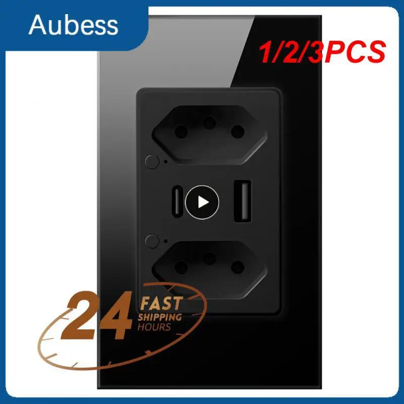 

1/2/3PCS Tuya Brazil WiFi Wall Socket with Type C USB Port individual Control, Brasil Smart Outlet Plug Work for