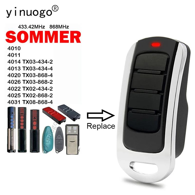 

For SOMMER 4014 4013 4020 4026 4022 4025 4031 TX03 TX02 TX08 423-2 434-4 868-2 868-4 Garage Door Remote Control 433.42MHz 868MHz