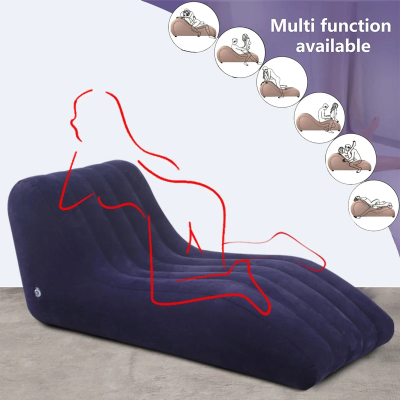 

Portable S-shaped Love Position Labor-saving Sitting Inflatable Sofa Bed Yoga Chaise Lounge For Garden Bedroom Folding Furniture