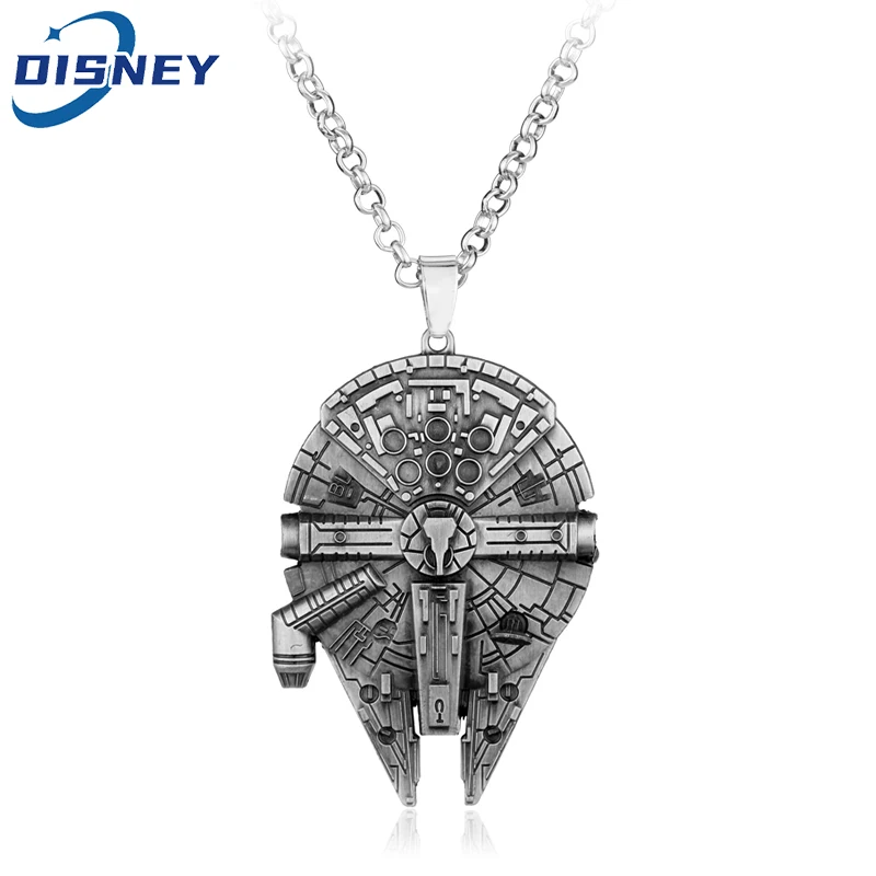 

Disney Classic Movie Star Wars Spacecraft Millennium Falcon Necklace Vintage Neck Chain Accessories Disney Jewelry for Fans Gift