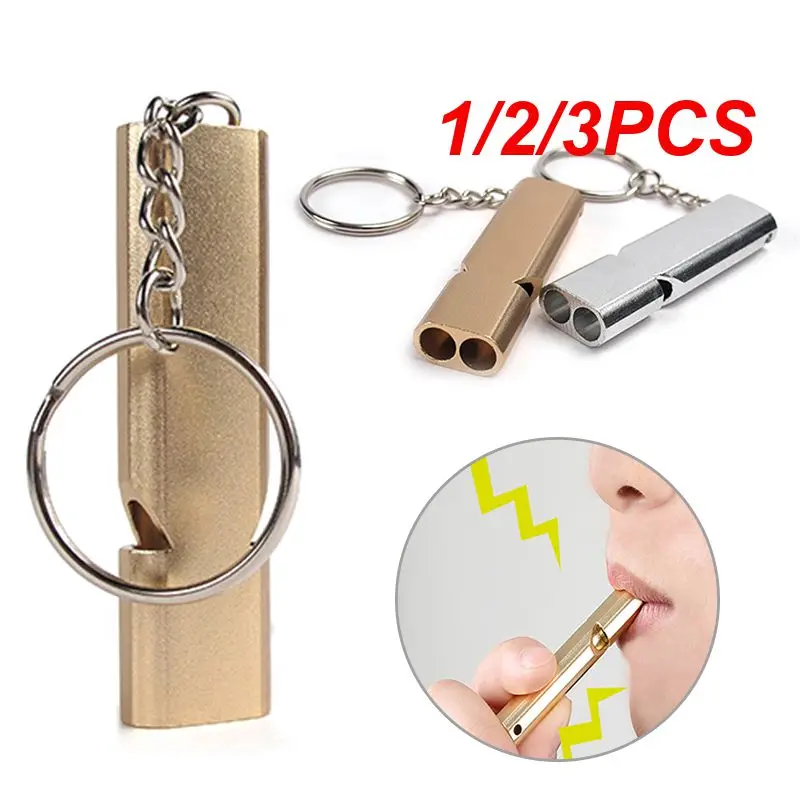 

1/2/3PCS Multifunctional Whistle Keychain Durable Aluminum Alloy Emergency Preparedness Training Whistle Versatile Survival Tool