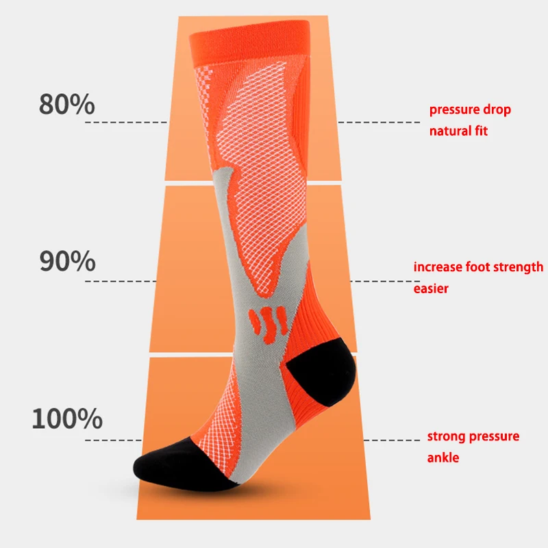 Компрессионные носки для бега мужчин и женщин футбола против усталости