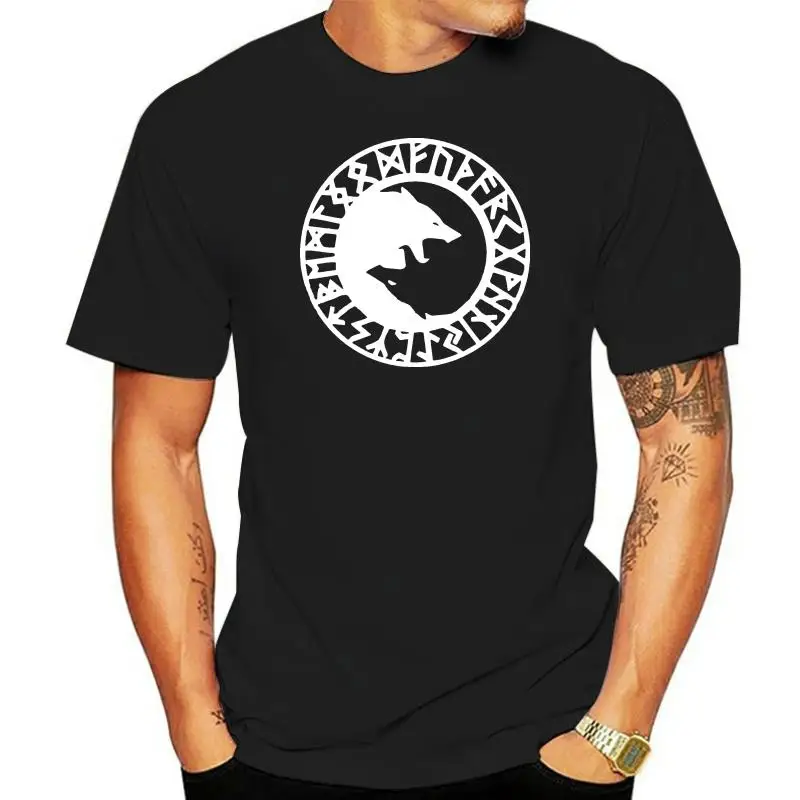 

2022 Hot Sale New Men VIKING Nordic Yin Yang Wolf Runes T-shirt T Shirt Summer Fashion