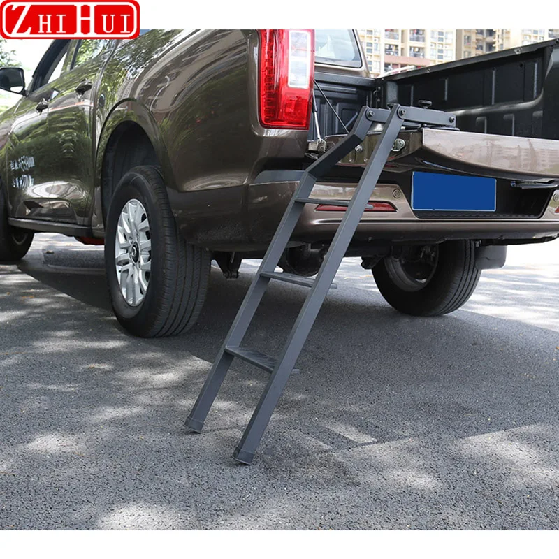 

For GWM Poer Ute Pickup Truck Tailgate Climbing Ladder Stairs Long Trunk 360 ° Rotating Folding Stairs Modified Accessories