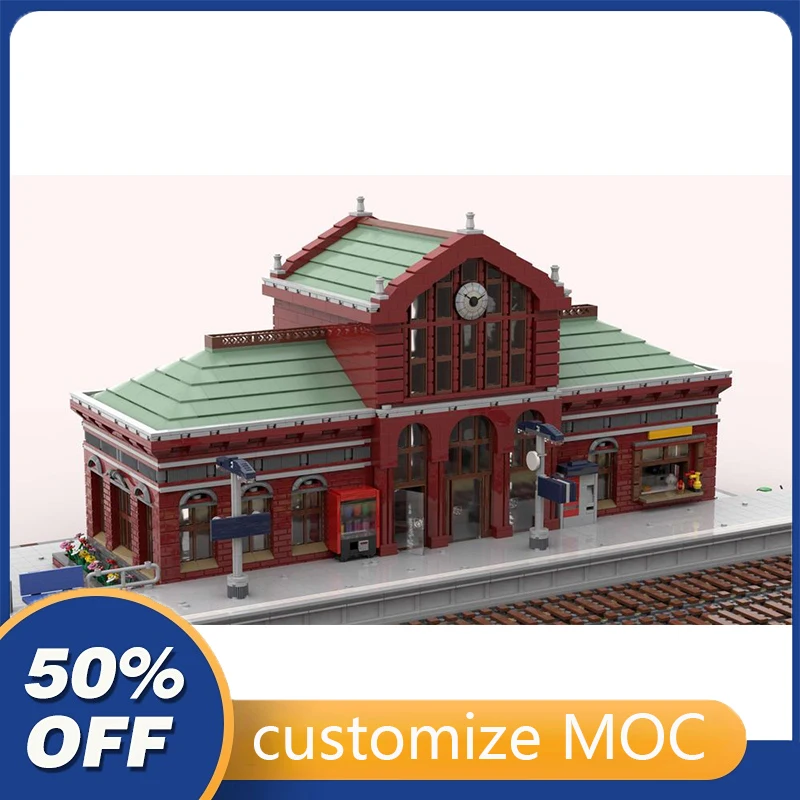 

8354parts Central Station V2 MOC-109869 street view Modular set Building Blocks birthday toys Christmas gifts for Kids