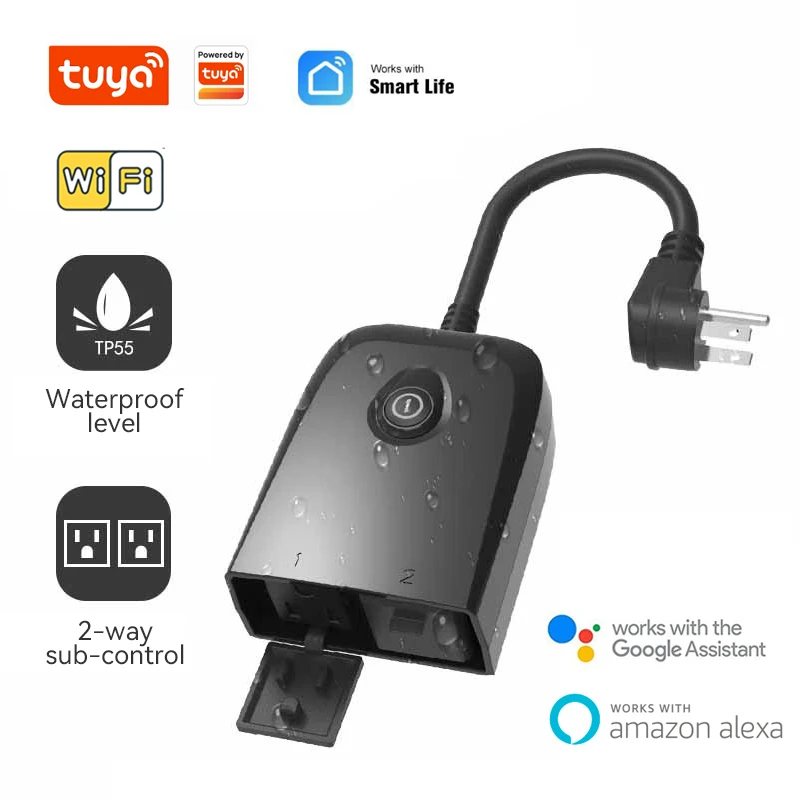 

Outdoor Smart Plug EU Plug WLAN Outdoor Socket Outdoor Wi-Fi Outlet Work with HomeKit SiriAlexa Google Home Smartthings
