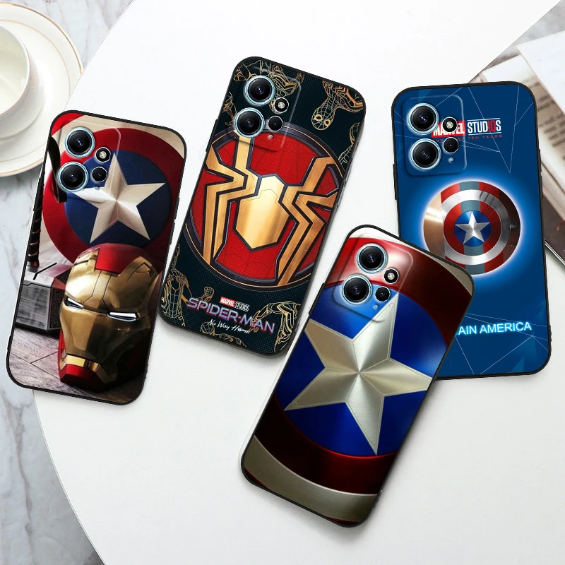 

Marvel Iron Man Hero For Xiaomi Redmi Note 12 11 11T 10 9 8 7 6 5 4 Pro 5G 4G Silicone Soft Shockproof Black Phone Case Fundas