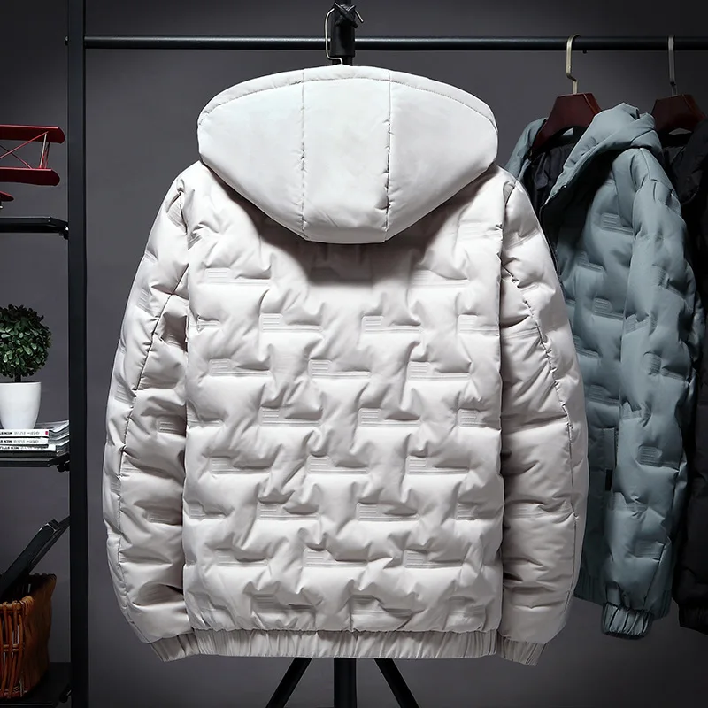 Warm Thick Men Parka Jacket Winter New Casual Hooded Outerwear Coats Windbreaker Male Windproof Down Jacket Solid Hip Streetwear