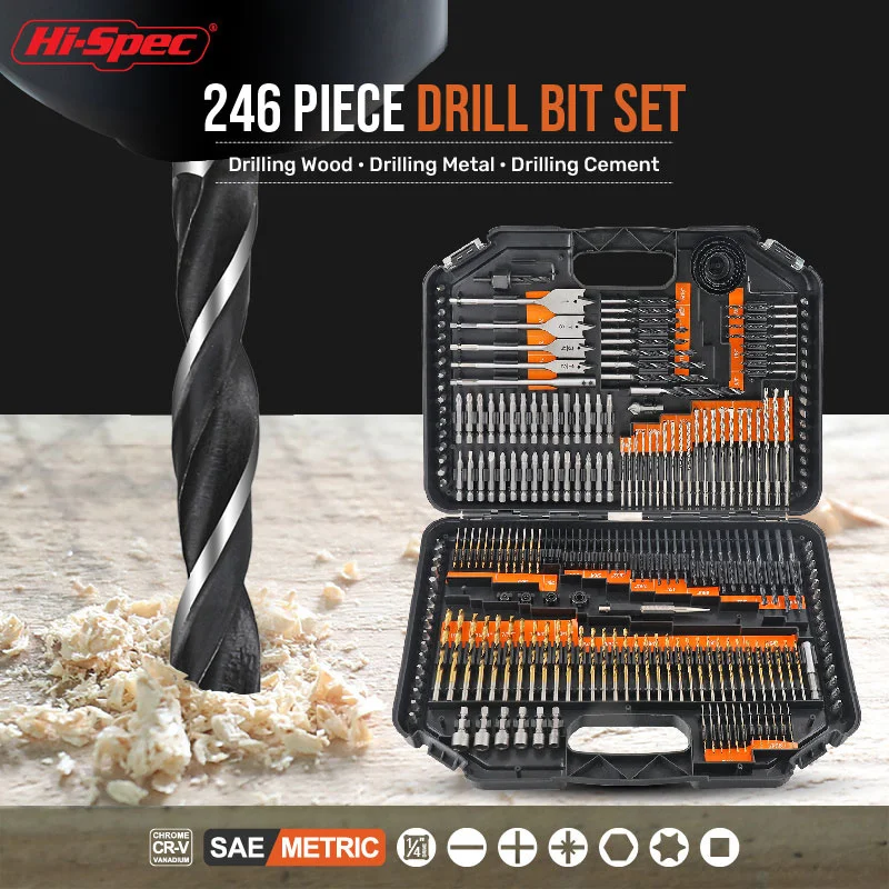 Hi-Spec HSS Cobalt Twist Drill Bit Set Metric Straight Shank With Metal Case For Stainless Steel Wood Drilling |