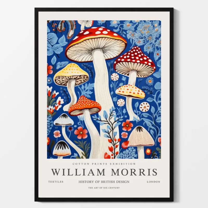 

Холст с изображением грибов Вильям Моррис