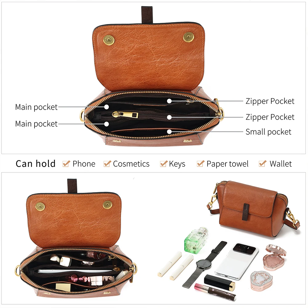 Сумка на плечо JOGUJOS женская из натуральной воловьей кожи маленький Повседневный