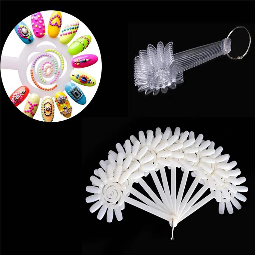 

Nail Art Tips Display Acrylic UV Gel Polish Palette Nails Color Card Showing Shelf Manicure Practise Stand Nail Art Tools New