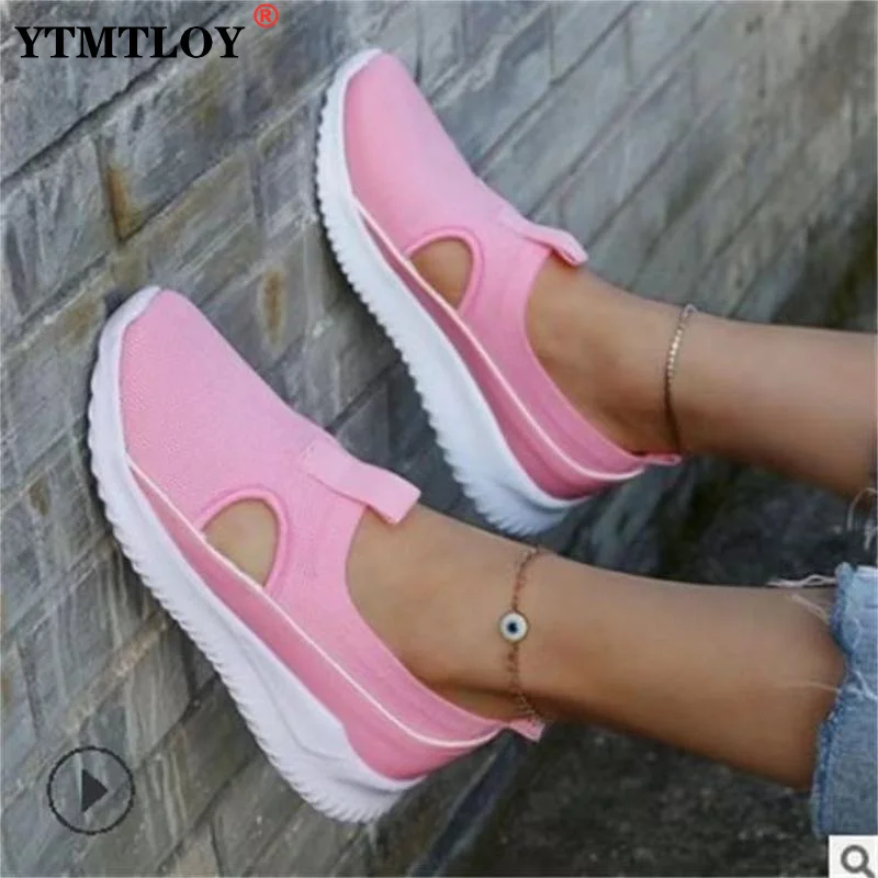 

Women Fashion Platform Sneakers Mesh Casual Sports Breathable Flat Running Socofy Zapatillas Mujer White Shoes 3