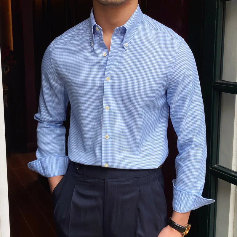 British Fashion Slim Shirt Trend Men 
