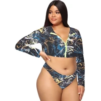 swim suit plus size swimwear women bathing suit large size swimsuit long sleeve beach outfits for women bikini zipper swim wear
