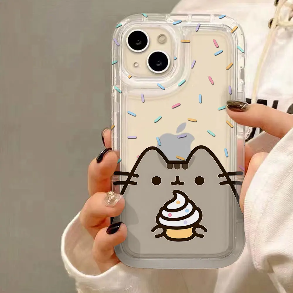 Прозрачный чехол Cute Cartoon Cat P-Pusheens для Samsung A05 A13 A14 A21S A22 A23 A24 A31 A32 A33 A34 A35 A51 A52 A53 5G