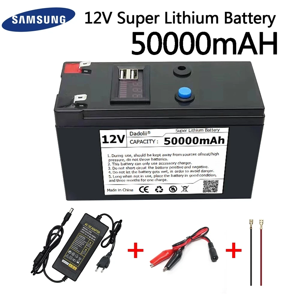 Batería de litio de 12v 50ah 18650, baterías recargables solares, baterías de...