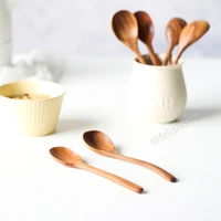 japanese handmade wooden spoon with long handle natural teak spoons kids spoon for soup coffee stirring tea spoon