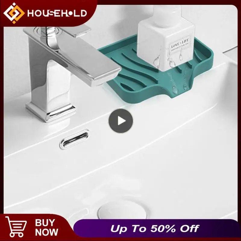 

Easy Clean Soap Rack Soft Storage Tray Shelf Bends Freely Leachable Drain Soap Dish Bathroom Supplies Diversion Port Design