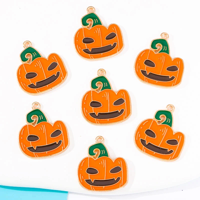 

20pcs 20*23mm Alloy Enamel Drop Oil Halloween Women's Jewelry Necklace Earrings Bracelet Ornament DIY Mobile Phone Chain Pendant