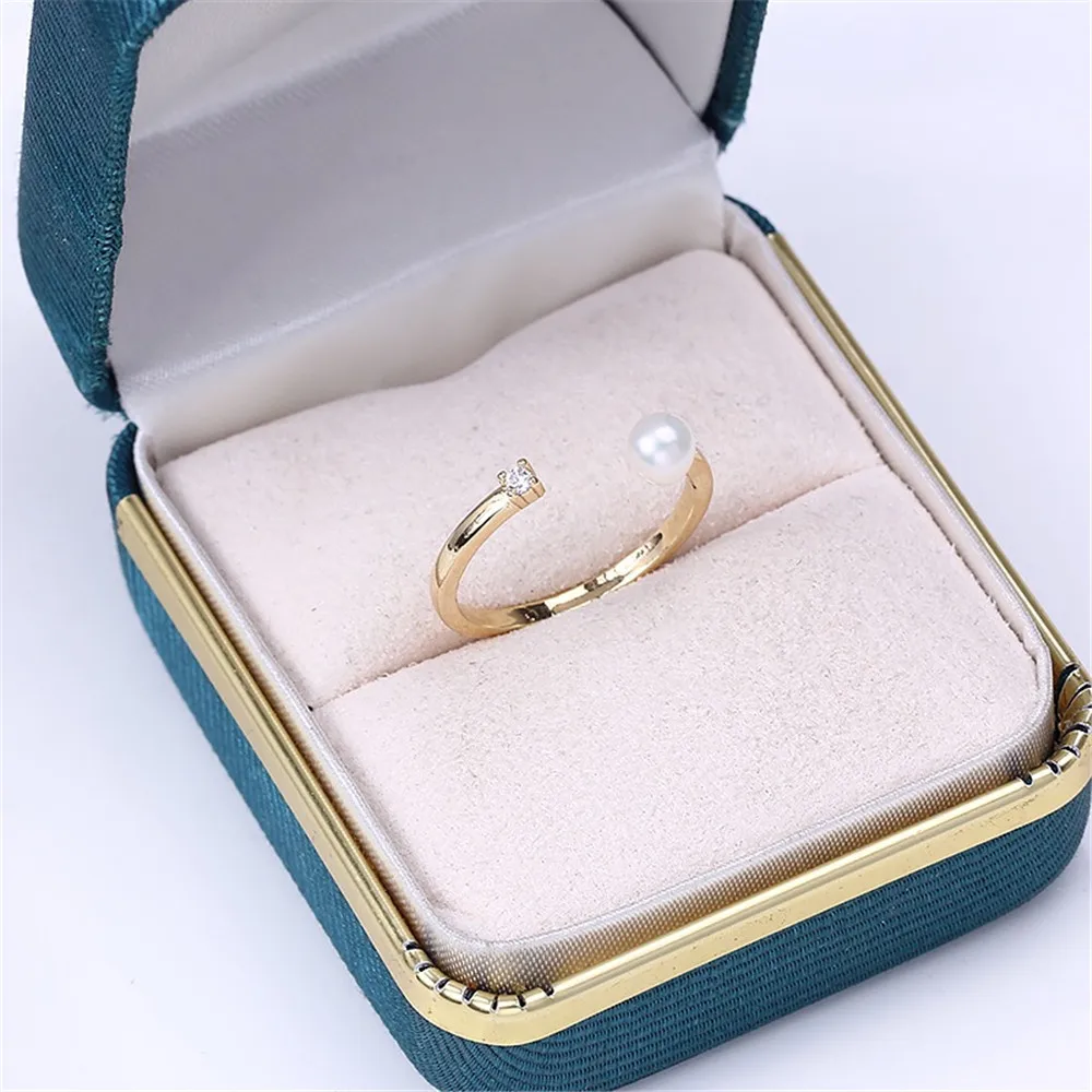

18K Gold Filled Plated Color Adjustable Ring 100% Cultured Natural Freshwater Pearl Ring for Women Jewelry Gift Wholesale