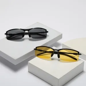 square Photochromic Polaroid Sunglasses Men Polarized Glasses Male Change Color Sun Glasses for Men 