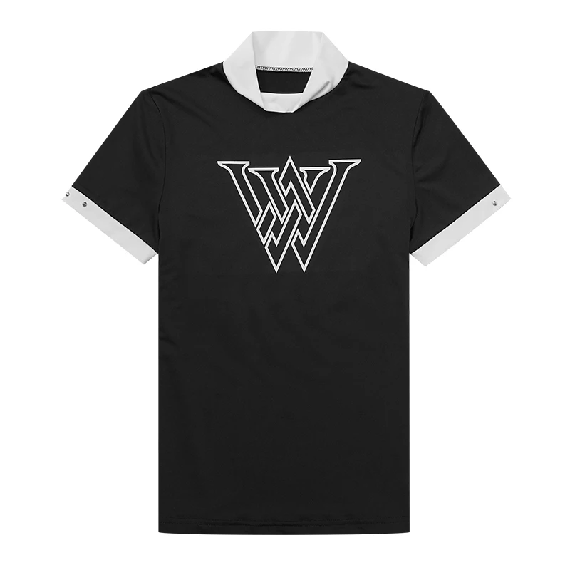 

Summer New Women's Golf Clothing Outdoor Sports T-Shirts Quick Dry Breathable Ladies Half Turtleneck Black Or White Casual Tops