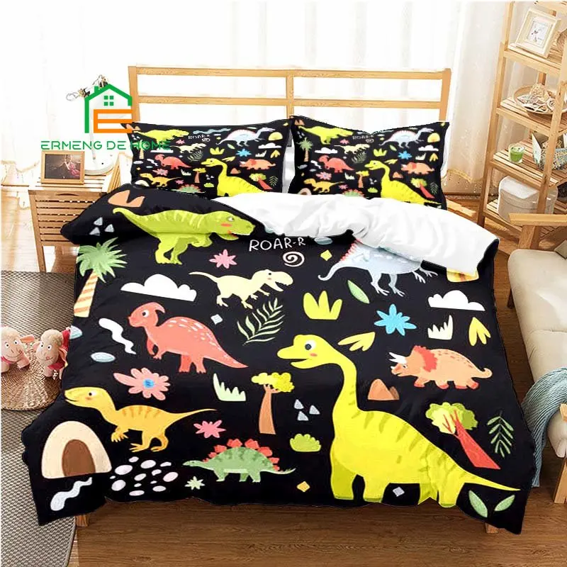 

Cartoon Dinosaur Pattern Duvet Cover Set Bedding for Kids Adults Bed Set Game Quilt Cover Comforter Cover Bedding Set