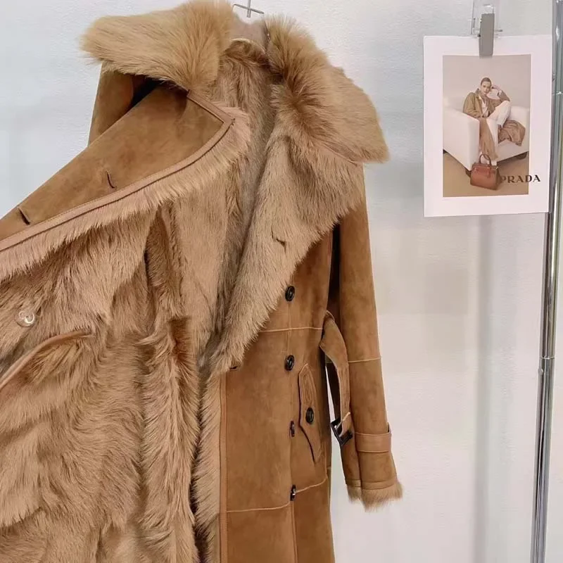 Длинное пальто зимнее женское 2024 Новое поступление одежда из натурального