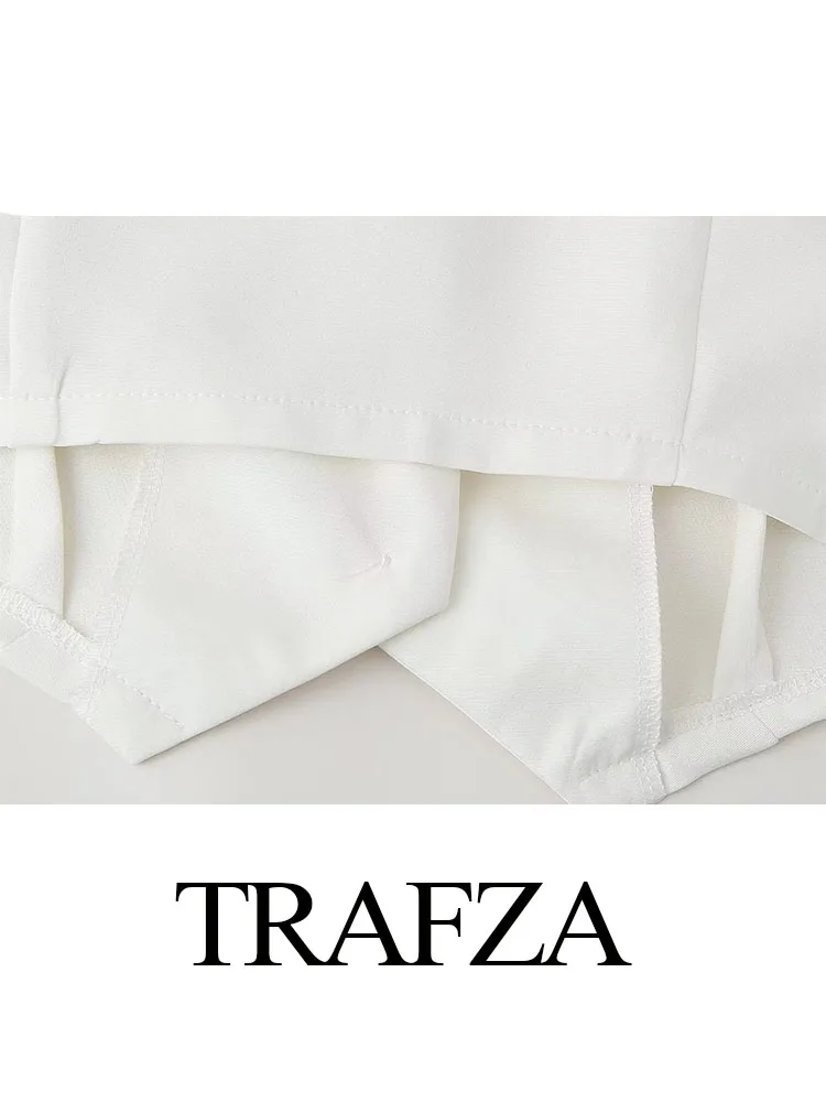 Женский однобортный Топ Без Рукавов TRAFZA свободный однотонный Тонкий с карманами