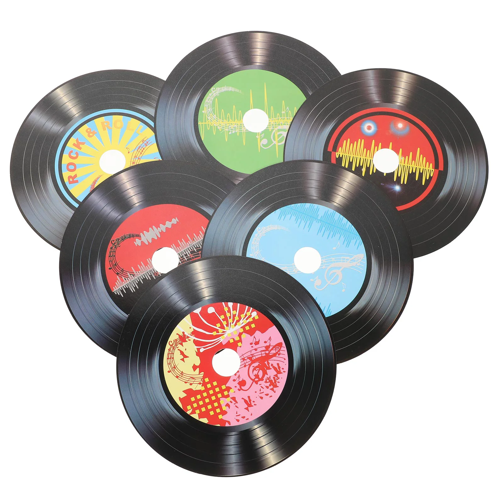 18 Pcs French Country Decor Vinyl Records Decors Disco Party Decorations Decorate Decorative Paper Wall