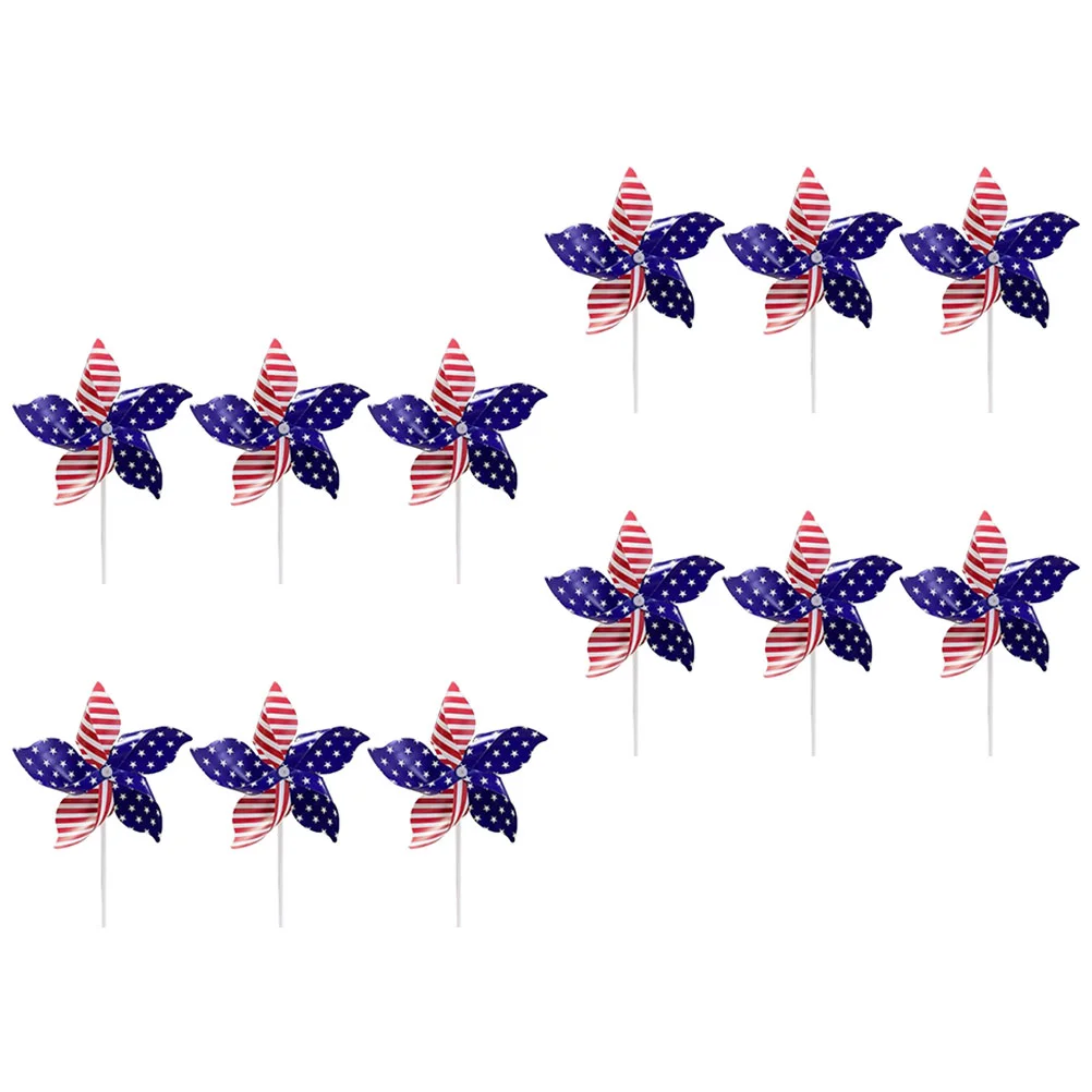 

Garden Decor Plastic Windmill American Flag Plaything Yard Decorations Outdoor Pinwheel The Spinners Clearance Independence Day