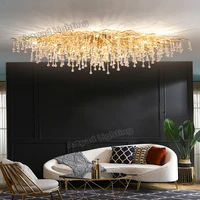 nordic crystal ceiling lights flower round shade g9 luxury gold color living room led ceiling lamps for dining room illuminate