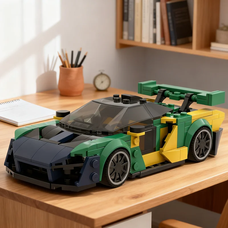 Фото 362 детали MOC City Champions McLarenesd Senna Semper Livery, модель-конструктор, архитектурная игрушка, подарки на фестиваль, развивающие кубики №1