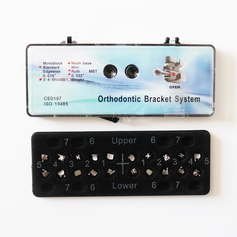 10 коробок 200 шт. ортодонтическая сетка Roth/MBT Laser Mark 345Hook 018 022 кронштейн для слота