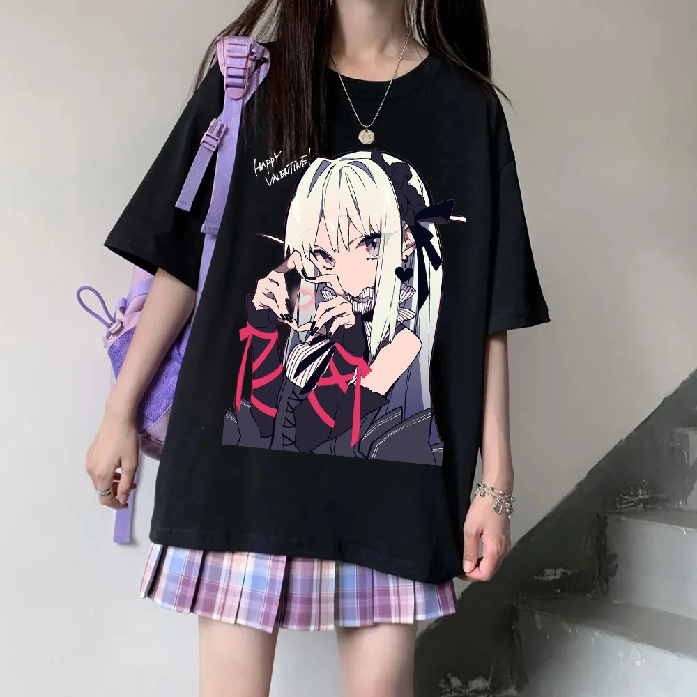 

Womens T-shirt Kawaii Cartoon Tops Short Sleeve Punk Cute Bear Anime Print Summer Casual Women T Shirt Tee Fashion Black Clothes