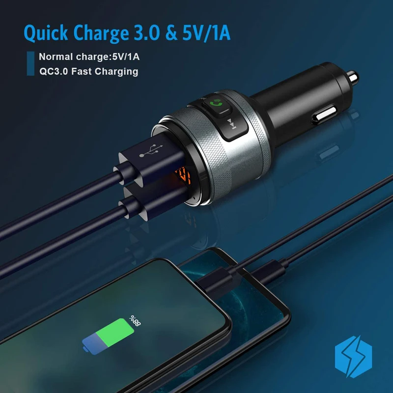 FM-трансмиттер с Bluetooth MP3-плеер автомобильный комплект громкой связи 3 1 А зарядное