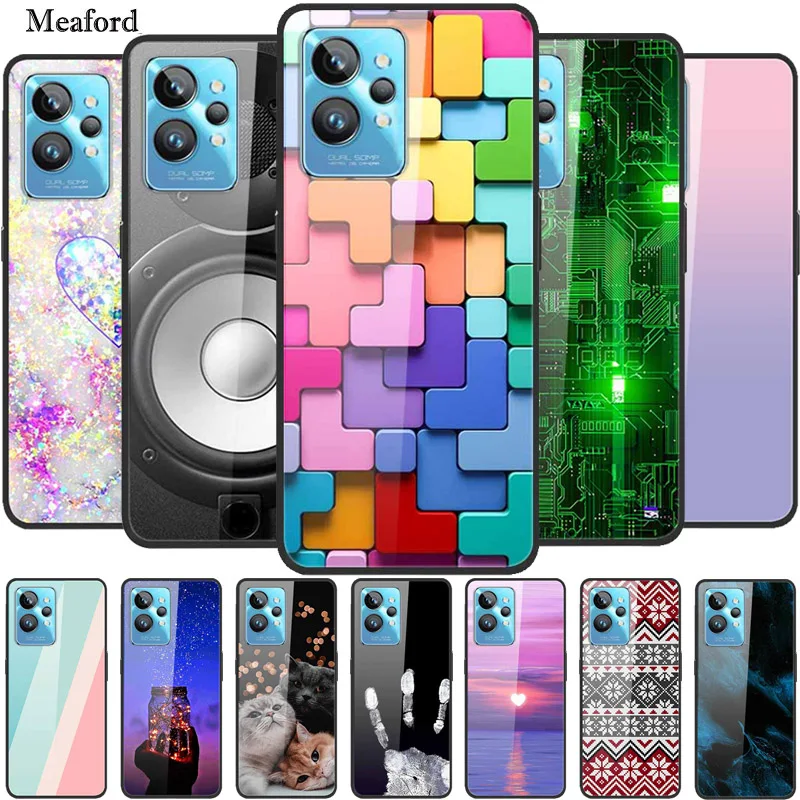 Для Realme GT2 Pro Чехол из закаленного стекла Задняя крышка Жесткий чехол для OPPO RMX3301