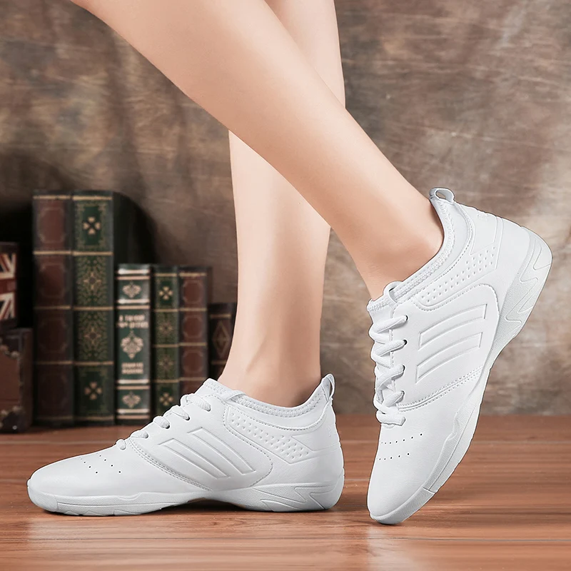 

Women Lightweight white soft athletics Dance Shoes Comfortable Gym Aerobics Sneakers Girls Ladies Training Cheerleading shoes