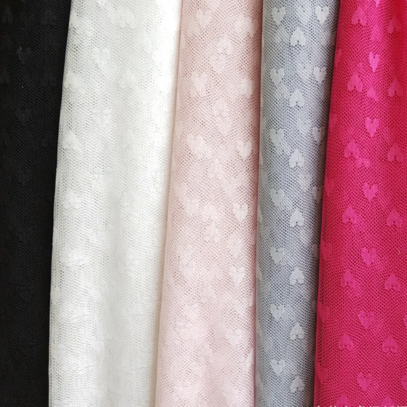 Тюлевая ткань с вышивкой в виде сердца кружевной сетчатый материал для женского