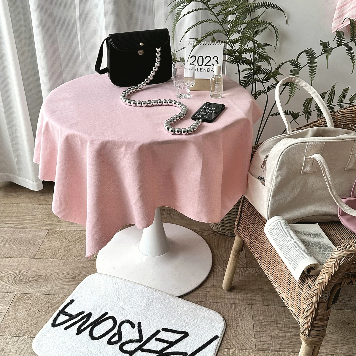 

Table cloth, background cloth, dormitory linen, solid color background cloth, cotton linen table mat, desk, bedroom