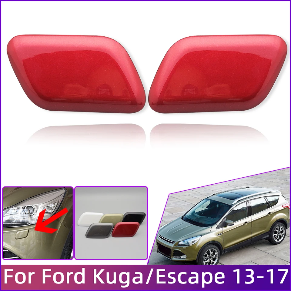 

2Pcs Front Bumper Headlamp Washer Nozzle Cover For Ford Kuga 2013 2014 2015 2016 2017 Escape 2017 2018 2019 Sprayer Jet Cap Lid