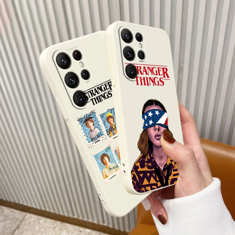 

Liquid Rope Funda Stranger Things Cute Girl Phone Case For Samsung Galaxy S22 S21 S20 FE S10 Note 20 10 Plus Lite Ultra 5G