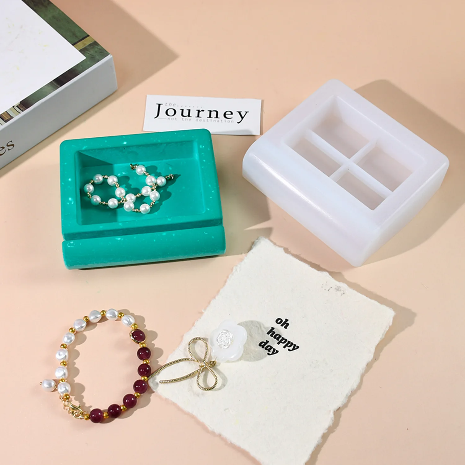 Форма из смолы квадратная круглая коробка для хранения ювелирных изделий